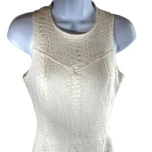Alexis‎ Ivory Textured Fit Flare Mini Dress XS Matelassé Cocktail Bridal